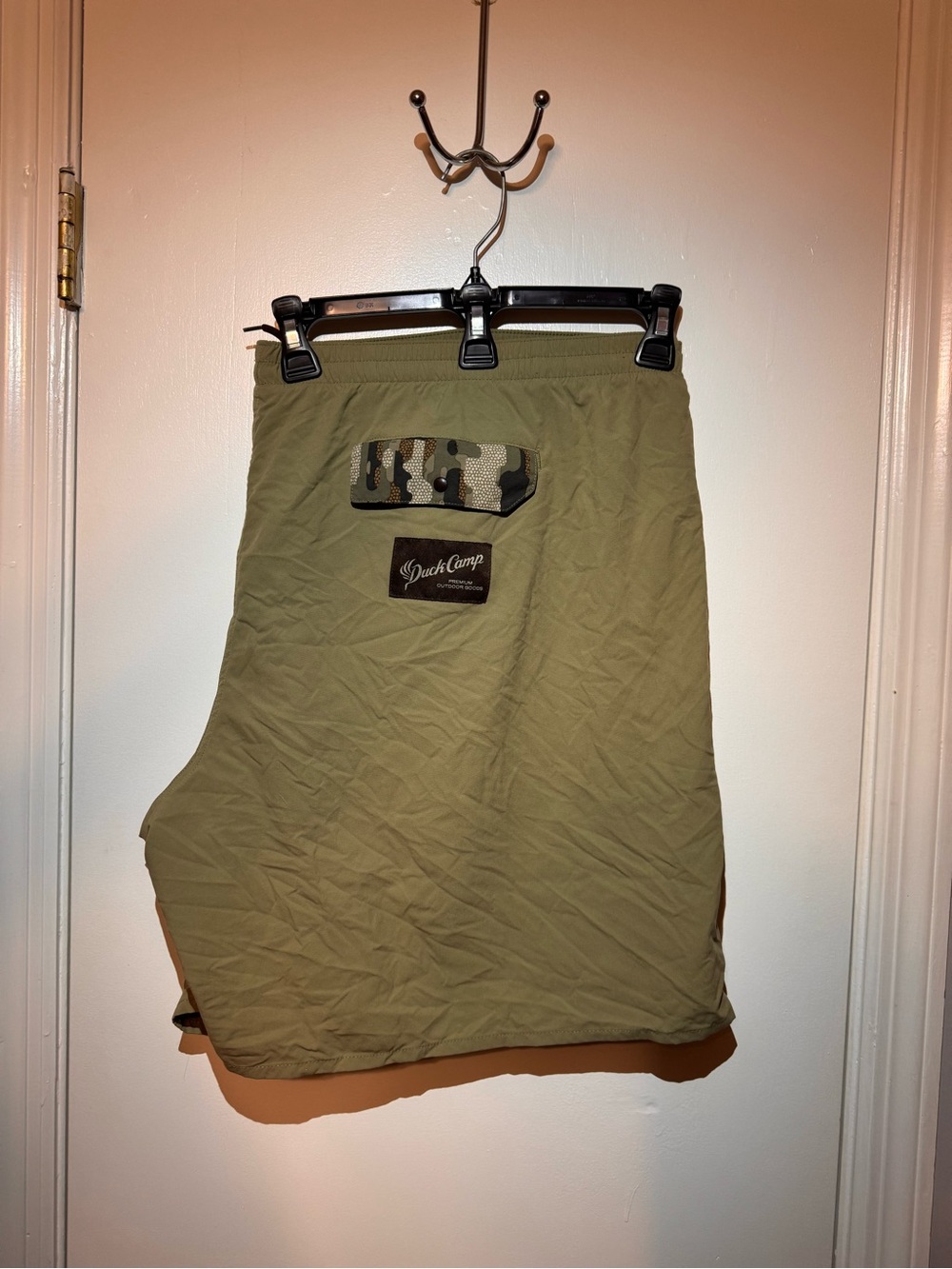 Duck Camp Olive Green Shorts with Camo Accent